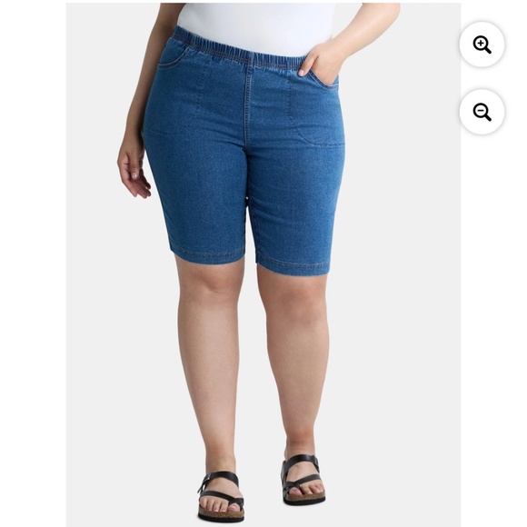 Just My Size Women’s Plus Size 4 Pocket Pull On Bermuda Shorts 1X (16W) NWT - Picture 1 of 4